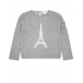 Серый джемпер из кашемира с принтом &quot;Eiffel Tower&quot; Oscar et Valentine | Фото 1