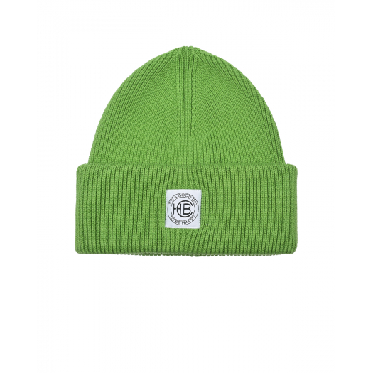Зеленая шапка с отворотом Chobi | Фото 1