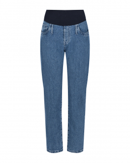 Синие джинсы для беременных, длина 7/8 Pietro Brunelli Синий, арт. JPOMUM DE0096 W030 | Фото 1