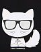 Черная футболка с принтом кошка Choupette Karl Lagerfeld kids | Фото 3