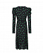 Черное шелковое платье с принтом &quot;зеленые молнии&quot; Parosh | Фото 2