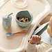 Набор посуды для детей: миска на присоске и ложка light blue Happy Baby | Фото 6