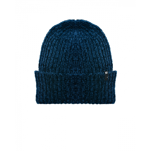 Синяя шапка из велюра Molo | Фото 1