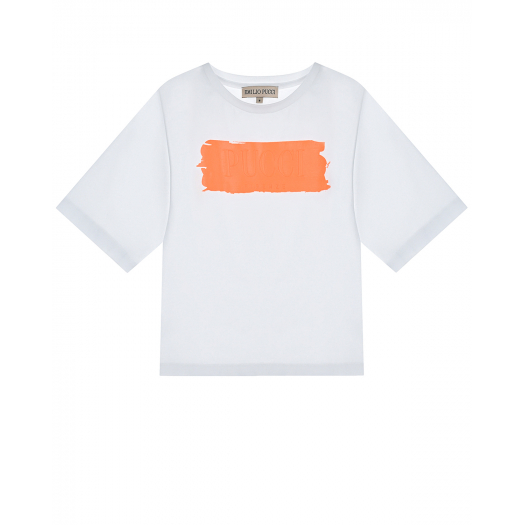 Белая футболка с оранжевой полосой  | Фото 1