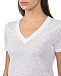 Льняная футболка с v-образным вырезом, белая 120% Lino | Фото 8