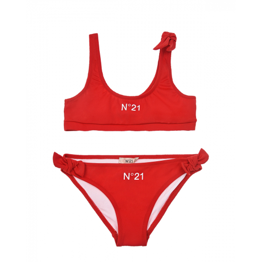 Красный купальник с лого No. 21 | Фото 1