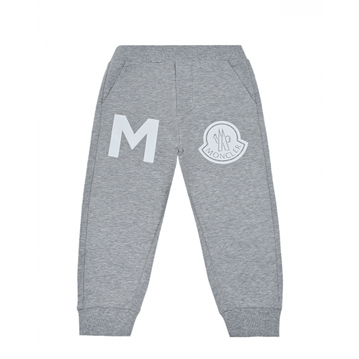 Серые спортивные брюки с логотипом Moncler | Фото 1