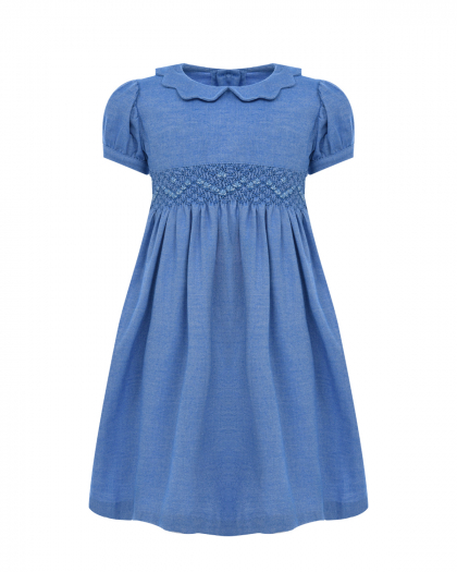 Платье с вышивкой на поясе, голубое Mariella Ferrari | Фото 1