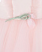 Розовое платье с цветочной аппликацией Monnalisa | Фото 3