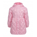 Розовое стеганое пальто с капюшоном Monnalisa | Фото 1