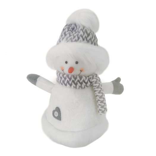 Новогодний сувенир &quot;Снеговик&quot; серый/белый 20х20х40 см Timstor | Фото 1