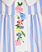 Платье в бело-голубую полоску с цветочной вышивкой Baby A | Фото 3