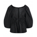 Черная льняная блуза с рукавами-фонариками SHADE | Фото 1