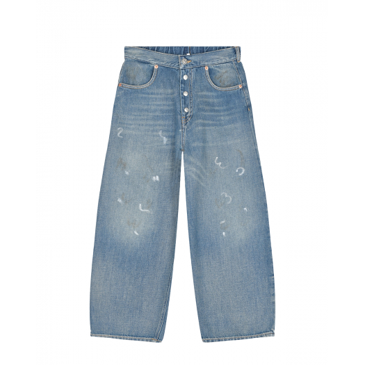 Широкие джинсы с поясом на резинке MM6 Maison Margiela | Фото 1