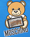 Голубой свитшот с принтом &quot;медвежонок с планшетом&quot; Moschino | Фото 3