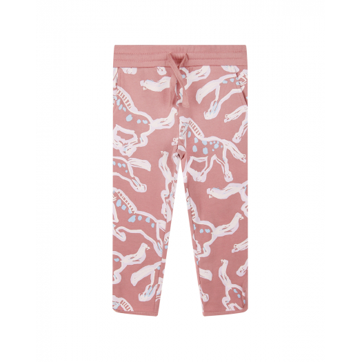 Розовые спортивные брюки с принтом &quot;лошади&quot; Stella McCartney | Фото 1