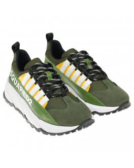 Зеленые кроссовки с полосками Dsquared2 Зеленый, арт. 73670 VAR.3 | Фото 1