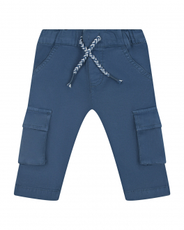 Синие джинсы с карманами-карго Sanetta Kidswear Синий, арт. 126123 50362 BLUE RIVER | Фото 1