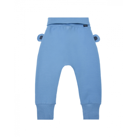 Синие спортивные брюки с принтом &quot;обезьянка&quot; Sanetta Kidswear | Фото 1