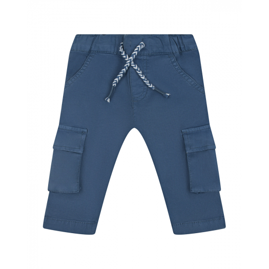 Синие джинсы с карманами-карго Sanetta Kidswear | Фото 1