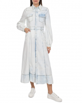 Джинсовое платье с накладными карманами Dorothee Schumacher Голубой, арт. 945104 826 | Фото 2
