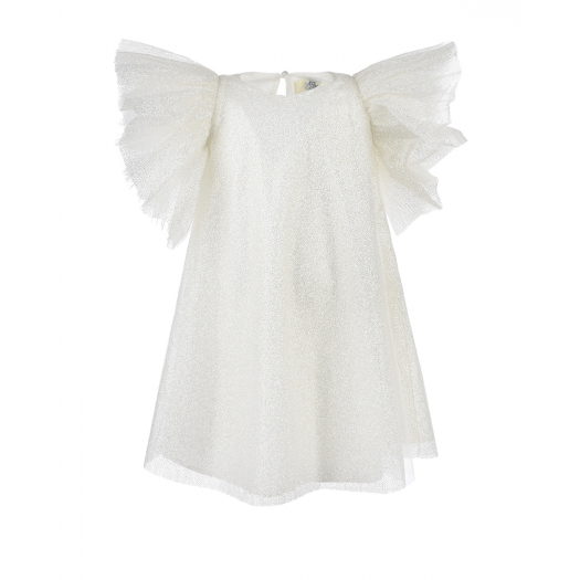 Белое платье с рукавами-крылышками  | Фото 1