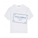 Белая футболка с синим лого Dolce&Gabbana | Фото 1