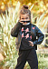 Черная куртка-косуха с принтом &quot;сердце&quot; Philosophy di Lorenzo Serafini Kids | Фото 2
