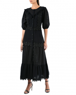 Черное платье с шитьем Dan Maralex Черный, арт. 352620319 | Фото 2