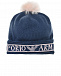 Комплект из шапки с помпоном и шарфа, синий Emporio Armani | Фото 4