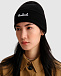 Черная шапка с белым логотипом Woolrich | Фото 2
