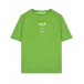 Зеленая футболка с лого MSGM | Фото 1