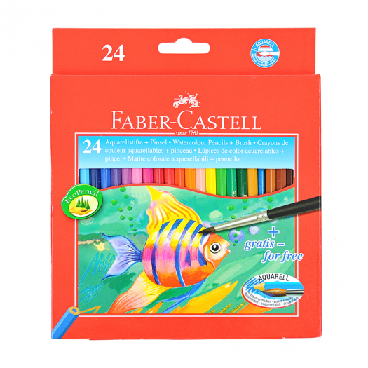 Карандаши акварельные &quot;Color pencils&quot; с кисточкой 24 шт Faber-Castell | Фото 1