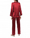 Шелковая пижама бордового цвета с декором на рукавах  | Фото 4