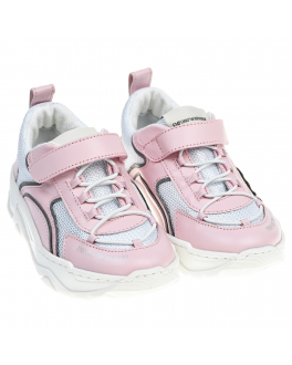 Розовые кроссовки с серой отделкой Emporio Armani Розовый, арт. XMX014 XOT57 Q910 | Фото 1