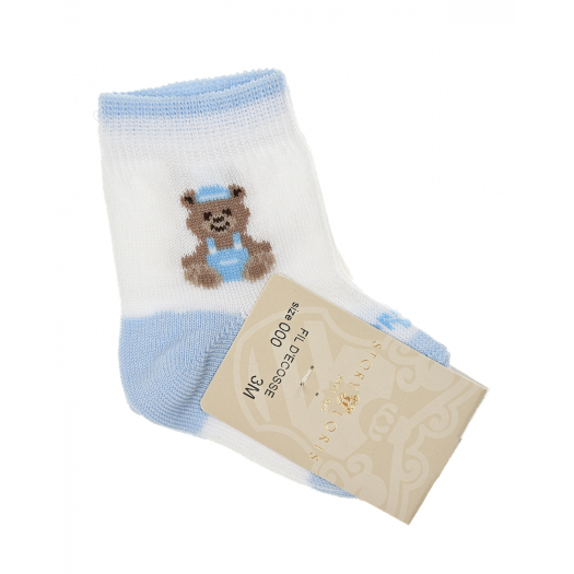 Белые носки с декором &quot;медвежонок&quot; Story Loris | Фото 1