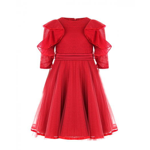 Красное платье с оборками Aletta | Фото 1