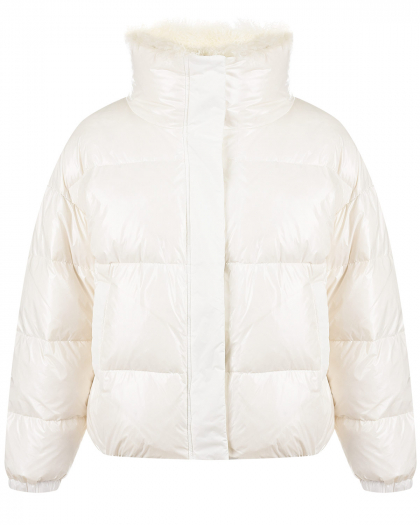 Короткая куртка белого цвета Yves Salomon | Фото 1