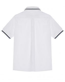 Белая поплиновая рубашка с короткими рукавами Dolce&Gabbana Белый, арт. L43S57 G7D2R W0800 | Фото 2
