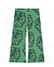 Зеленые спортивные брюки с цветочным принтом  | Фото 2