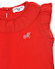 Красная футболка с асимметричным подолом и оборками Monnalisa | Фото 3