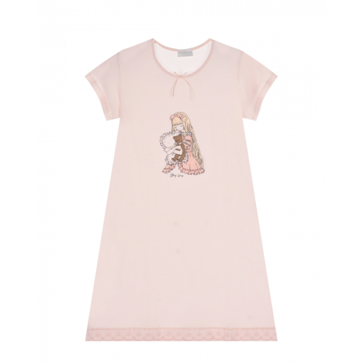 Розовая ночная рубашка с принтом &quot;Aurora&quot; Story Loris | Фото 1