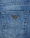 Голубые джинсы slim fit с двойным поясом Emporio Armani | Фото 4