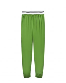 Зеленые спортивные брюки с отделкой в полоску Karl Lagerfeld kids Зеленый, арт. Z14177 625 | Фото 2