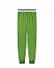 Зеленые спортивные брюки с отделкой в полоску Karl Lagerfeld kids | Фото 2