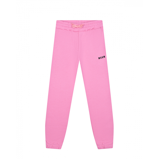 Розовые спортивные брюки с лого MSGM | Фото 1