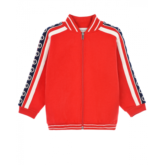 Красная спортивная куртка с лампасами GUCCI | Фото 1