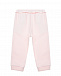 Розовые спортивные брюки с серебристым логотипом  | Фото 2