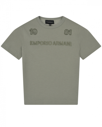 Футболка с вышитым лого Emporio Armani | Фото 1