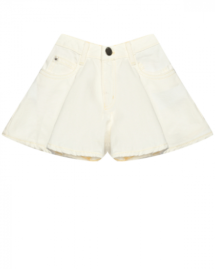 Джинсовые шорты с вышитым лого, белые Emporio Armani | Фото 1